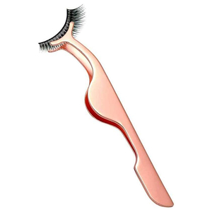Pince à épiler et applicateurs d'extension de cils en or rose, applicateur de cils en acier pour soins de beauté personnels - Product Image 1