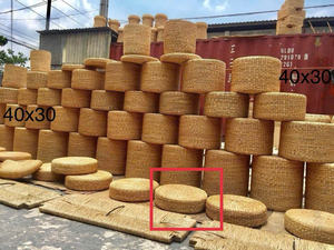 Cojín de Piso de Jacinto de Agua Natural 2026, Otomana Redonda Trenzada a Mano - Product Image 4