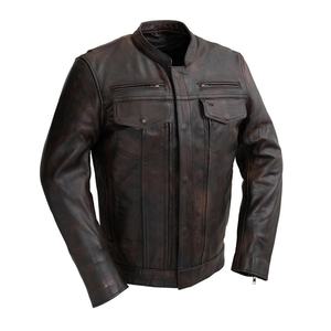 Chaqueta de Cuero Negra Elegante, Todas las Tallas, Chaqueta de Motociclista de Cuero PU de Alta Calidad para Hombre, Estilo Vintage - Product Image 6
