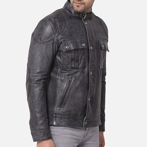 2025 Fresh Article Waterproof <b>Men</b> Leather <b>Jacket</b> Solid Color Design Your Own Leather <b>Jacket</b> <b>For</b> <b>Men</b> - Product Image 2