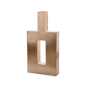 Florero de metal plateado galvanizado Floreros del mejor diseño Floreros decorativos de alta calidad con tamaños 13,5X13X36,5 cm - Product Image 2