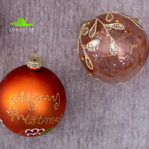 Bóng Đồ Trang Trí Cây Giáng Sinh Bằng Thủy Tinh Sáng Tạo Loạt Màu Cam Lấp Lánh Thăng Hoa Treo Giáng Sinh - Product Image 4