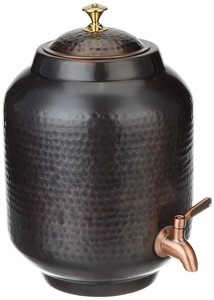 Meilleures ventes de distributeur d'eau au design martelé en cuivre pur en métal avec couvercle au prix de gros - Product Image 4