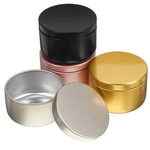 ขวดโหลเทียนเคลือบผงพร้อมฝาปิดสำหรับทำเทียนขี้ผึ้งเหมาะสำหรับตกแต่งบ้านและโรงแรมสำนักงาน - Product Image 2