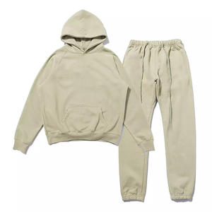 Conjuntos de Chándal Lisos de 600 Gsm, Fabricante de Conjuntos de Sudadera con Capucha y Pantalones Deportivos de Corte Regular, 100% Algodón para Hombre, Invierno - Product Image 1
