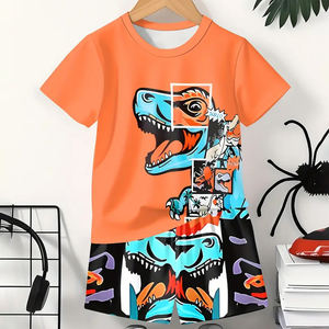 Derniers ensembles de shorts décontractés d'été pour garçons 2025 t-shirt à manches courtes et ensemble de shorts vêtements pour garçons - Product Image 2