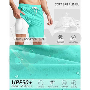 100% Polyester athlétique course maille hommes maillot de bain avec doublure de Compression séchage rapide conseil Shorts maillot de bain maillots de bain - Product Image 5