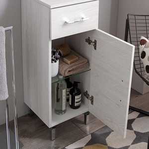 Mobile bagno da terra Koricini Ravenna 30cm in rovere bianco con anta e cassetto - Product Image 2