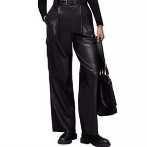 OEM Custom Premium Women's Black Leather Trousers - Skinny <b>Fit</b> and <b>Perfect</b> for Fashion Outfits - Product Image 1