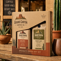 Coffret cadeau de café personnalisé AT PACK avec fenêtre, sachets de café, emballage haut de gamme pour torréfacteur, promotion de la marque de café spécialisé