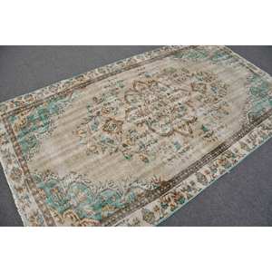 Alfombra turca Vintage de 4 pies, 9x8 pies, 3 pulgadas, Beige, azul, tejido plano clásico, patrón de retazos, piel de lana, látex para decoración de sala de estar - Product Image 2