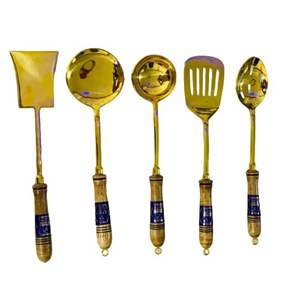 Juego de utensilios de cuchara/tenedor de Metal en tono dorado al por mayor de buena calidad para utensilios de cocina de restaurante y Hotel - Product Image 6