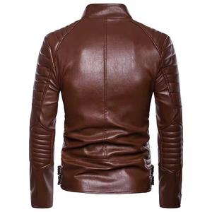 Chaqueta de Cuero de Motociclismo Estilo Flop, Chaqueta de Cuero Vacuno de Primera Calidad para Hombre, Corte Ajustado - Product Image 3