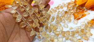 Cuentas de Piedras Preciosas Naturales Talladas a Mano en Forma de Hoja, de Alta Calidad, de 8x12mm a 10x15mm, Tipo Briolette, Vendidas por Hilo de 8 Pulgadas de Largo - Product Image 4