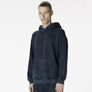 Vêtements à logo personnalisé au design unique, sweats à capuche délavés à la pierre pour hommes, sweats à capuche en coton mélangé de base pour hommes fabriqués au Pakistan - Product Image 5