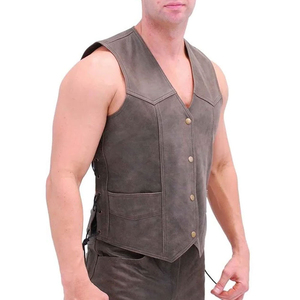 Chaleco de cuero de piel de vaca hecho a medida de moda para hombre de alta calidad ajustado hecho en Pakistán precio al por mayor más vendidos - Product Image 2