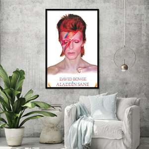 David Bowie Modern <b>Poster</b> Aladdin Sane Wall Art on Black Frame Made of Paper - Product Image 1