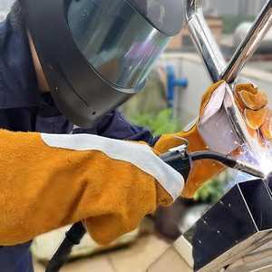 Long <b>Cuff</b> Fireproof Hand Protection Customized Welding Gloves Industrial Grade Heat Shield Welding Gloves - Product Image 5