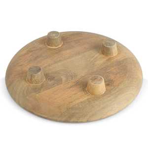 Bandeja DE SERVICIO DE MADERA moderna con asas Plato pulido Plato para entretenimiento decorativo para Ramadán y bodas - Product Image 2