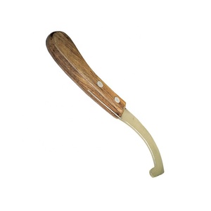 Bot <b>Egg</b> Knife Reusable Stainless Steel Hoof and Cows Shoeing Tool Double Sided with Wood Handle for Fine Horses Made by LCI - Product Image 2