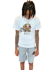 Short et T-shirt 2022 coton pour hommes, ensemble deux pièces style de rue populaire d'été 100% personnalisé pour hommes - Product Image 3