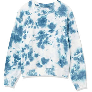 Personnalisé Tie & Die Vintage Femmes Français Terry Baggy Surdimensionné Logo Pull En Relief cravate die Crewneck Broderie Sweat - Product Image 1