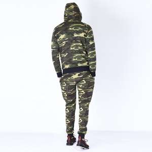 Custom Green Camouflages Tracksuit Custom Sweatsuit <b>Jogger</b> Hoodie Private Label Camo Track Jogging Sweat Suit Men - Product Image 2