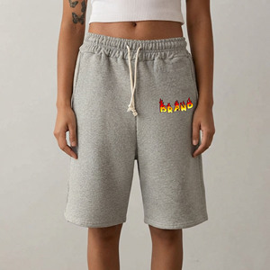Shorts de basket-ball pour femmes, style décontracté été, sur mesure, entrejambe 5 pouces, 100% coton respirant, coupe hip hop, confortables. - Product Image 1