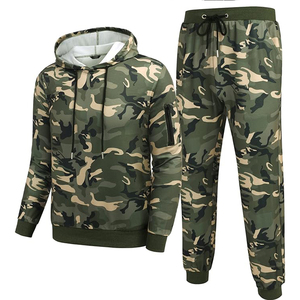 Ensemble de survêtement 2 pièces pour homme, camouflage écologique, nouvelle collection, à capuche, athlétique, personnalisé, streetwear décontracté, coupe ajustée, vente en gros - Product Image 3