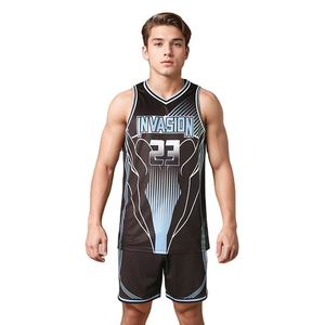 Conjuntos de Pantalones Cortos de Baloncesto Sublimados Personalizados, Camisetas de Equipo de Secado Rápido, Uniformes de Baloncesto Unisex de Talla Grande, Antibacterianos - Product Image 1