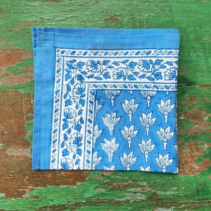 Organic Indian Cotton Square Bandana <b>Scarf</b> Foulard Neckerchief Necktie Face Mask Hijab Handmade Vintage Flower Breathable - Product Image 4