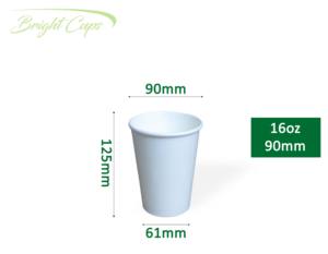 ถ้วยกระดาษเย็นขนาด16ออนซ์ (EU) ขนาด90กรัมหนาสีขาว PE ขนาด90มม. - Product Image 2