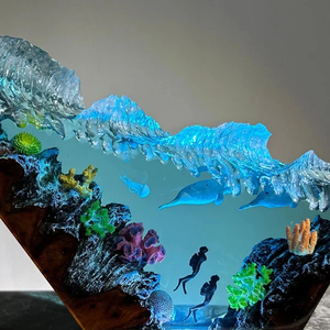 Handmade Resin Flower-Shaped LED Lamp Night Light Diving Statue Underwater <b>Theme</b> Agate Stone Home Sack Brand Mother's Day <b>Gift</b> - Product Image 5