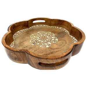 Plateau de service en bois de manguier massif de haute qualité plateau de table basse hôtels et restaurants utilisent plateau de service en bois personnalisé prix bon marché - Product Image 1