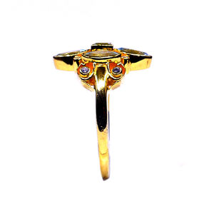 Bague classique unique en argent sterling 925 plaquée or pour femme avec topaze bleue bagues de mode en pierres précieuses pour les fêtes d'anniversaire - Product Image 5