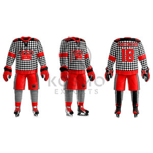 ชุดเสื้อกีฬาฮอกกี้น้ำแข็งสำหรับเยาวชนชุดเครื่องแบบพิมพ์ลายชื่อ OEM - Product Image 6