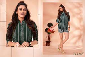 Exclusive Designer Trending New Arrival <b>Tunics</b> Shirt Pure Cotton With Weaving Printed <b>Work</b> Manufacturer From India - Product Image 2
