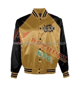 <b>Vintage</b> Retro High Quality Baseball <b>Jacket</b> for Men Custom Plus Size Satin <b>Varsity</b> Style Winter <b>Jacket</b> For Men - Product Image 3