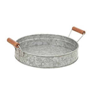 Nueva Venta de bandeja galvanizada hecha a mano bandejas decorativas granja Metal rústico bandeja para servir forma de tamaño personalizado - Product Image 3