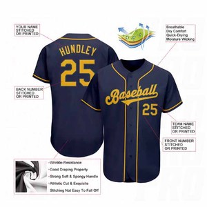 Custom Made Unisex Adults <b>Baseball</b> Jersey Sportswear Embroidery Heat-Transfer Printed Quick Dry Breathable Moisture-Wicking 100% - Product Image 2