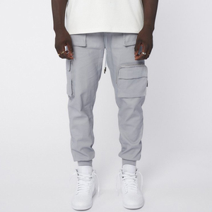 OEM personalizado pantalones Cargo pantalones hombres de alta calidad en blanco Premium bolsillos Color sólido cordón Cargo pantalones para los hombres - Product Image 2