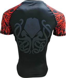 เสื้อรัดรูปแขนสั้น BJJ MMA rash GUARD สำหรับต่อสู้เสื้อออกแบบได้ตามต้องการผลิตในปากีสถาน - Product Image 2