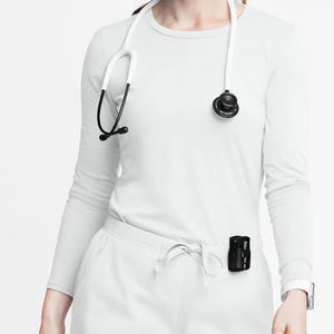 Chemise élégante à manches longues pour infirmière Chemise unie médicale extensible pour femmes - Product Image 4