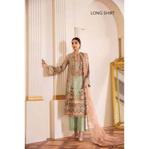 Embroidered Chiffon <b>Net</b> <b>Fabric</b> CH07-01 Stitched - Product Image 4