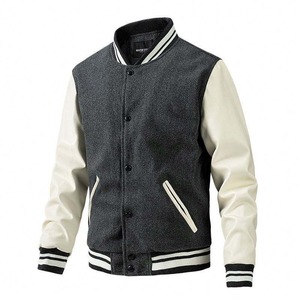 New Fashionable Letterman Baseball Varsity <b>Jacket</b> for <b>Men</b> <b>Thin</b> Winter Single Button Closure - Product Image 4