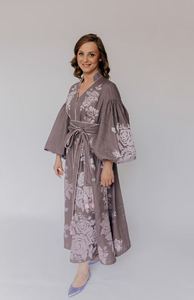 Robe ukrainienne Kaftan robe grise florale robe en lin vyshyvanka brodée ukrainienne 2025 meilleur prix toujours et meilleur en couleur - Product Image 2