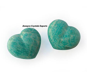 Piedra preciosa Amazonita Pub Corazones de ágata natural Piedras de chakra de alta calidad Corazones para curar de Amayra Crystals Exports - Product Image 2