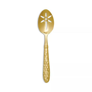 Strong Wholesale High Quality Metal Spoons with Wavy Gold <b>Handle</b> Stainless Steel <b>Kitchen</b> Cookware Serving Utensil SetFor Home - Product Image 2