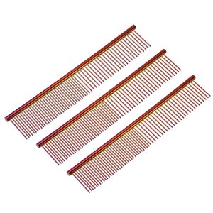 Peigne pour animaux de compagnie en acier inoxydable plaqué 7,5 pouces, design simple pour enlever les poils de chien et de chat, extrémités arrondies, nœuds pour faciliter le démêlage des nœuds - Product Image 1