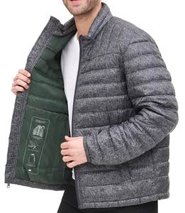 Veste matelassée en toile épaisse pour homme, logo personnalisé, vente en gros, coupe-vent, respirante - Product Image 5